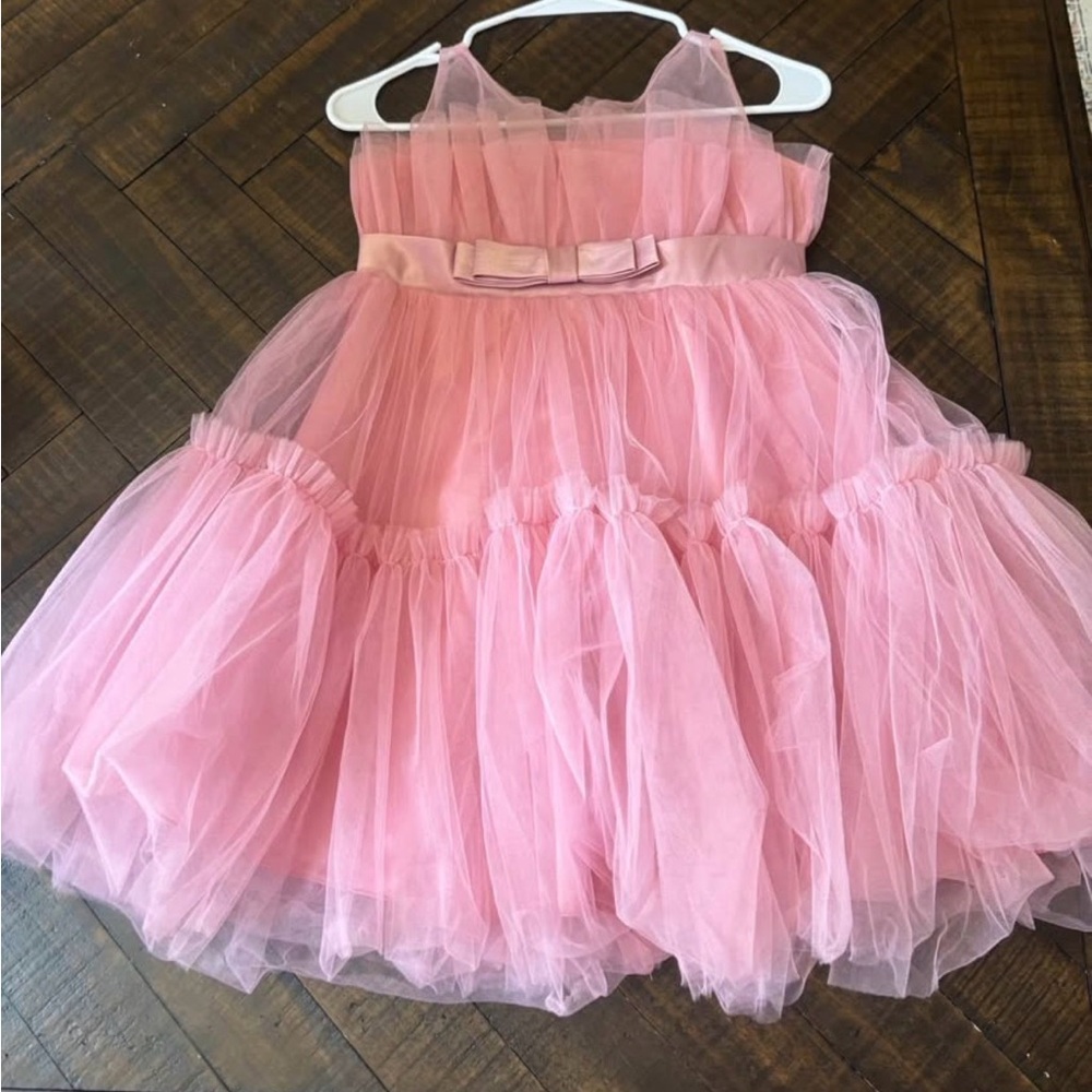 Pink Tulle Dress with Bow